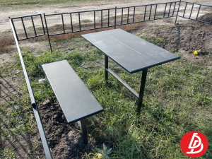 Стол лавка. Лист металлический.