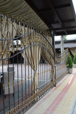 Забор с полимерной ковкой