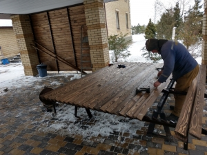 Забор жалюзи дерево