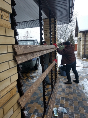 Забор жалюзи дерево