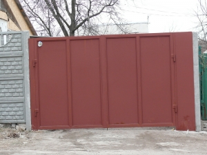 Ворота распашные из мет. листа