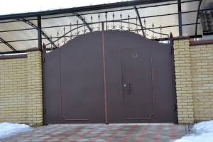 Ворота распашные из мет. листа