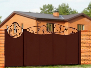 Ворота распашные из мет. листа