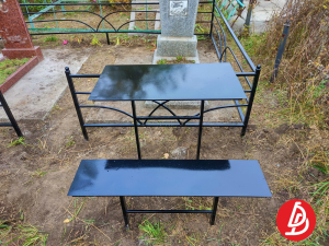 Стол лавка. Лист металлический.