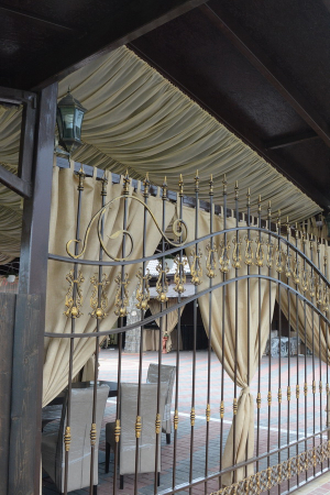 Забор с полимерной ковкой