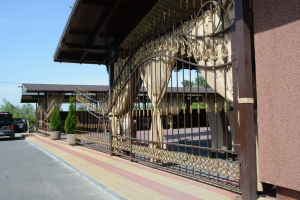 Забор с полимерной ковкой