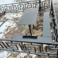 Стол лавка. Лист металлический.