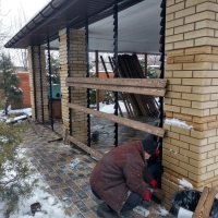 Забор жалюзи дерево