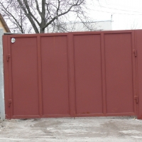 Ворота распашные из мет. листа