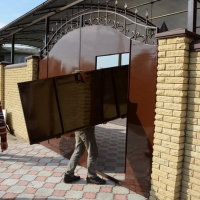 Ворота распашные из мет. листа