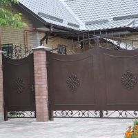 Ворота распашные из мет. листа