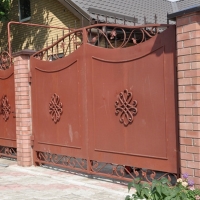 Ворота распашные из мет. листа