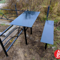 Стол лавка. Лист металлический.