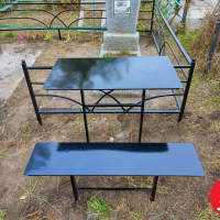 Стол лавка. Лист металлический.