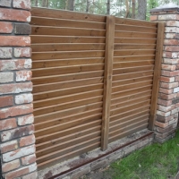 Ворота распашные обшитые деревом